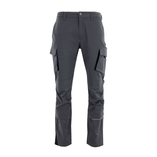 DELOVNE HLAČE SARA KING FLEX DO PASU 48 SIVA / ČRNA