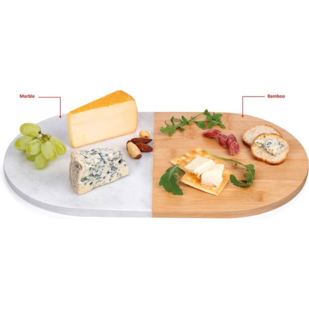 SERVIRNA DESKA ALPINA OVALNA BAMBUS/MARMOR