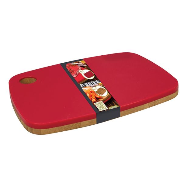 DESKA KAPIMEX 25X18X1.7 CM IZ BAMBUSA IN PLASTIKE RDEČA