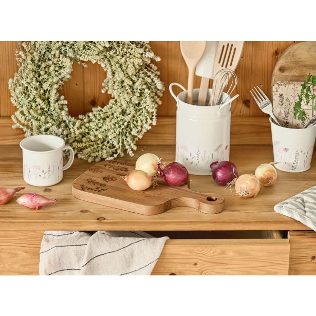 DESKA ZA REZANJE / SERVIRANJE Z ROČAJEM "WILDFLOWERS", AKACIJA FSC 100% SCS-COC-000256   30X17X2 CM