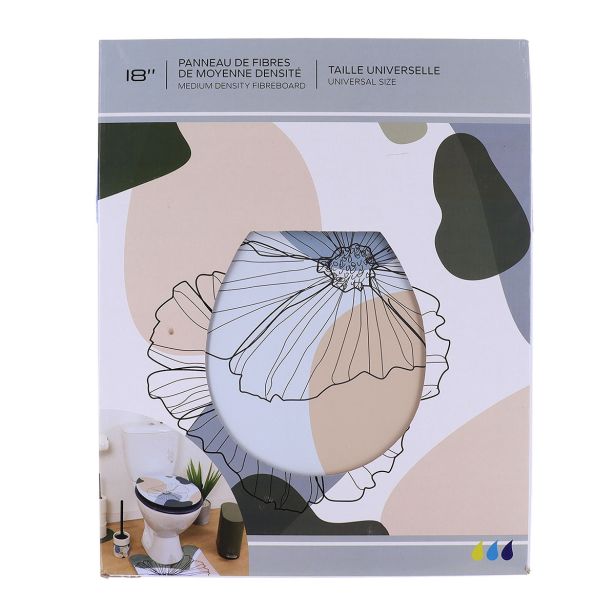 DESKA ZA WC ŠKOLJKO TENDANCE FLOWER MDF S PLASTIČNIMI ŠARNIRJI