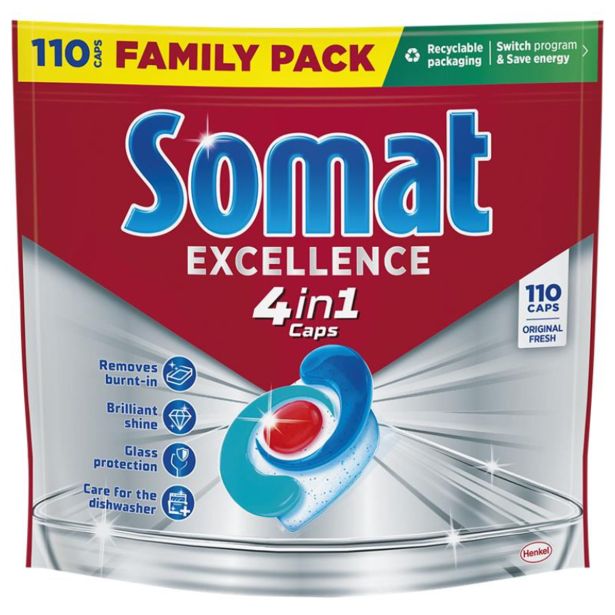 DETERGENT-STROJ.POMIVANJE HENKEL LCH SOMAT KAPSULE 4V1, 2 KG EXCELLENCE 110 PRANJ