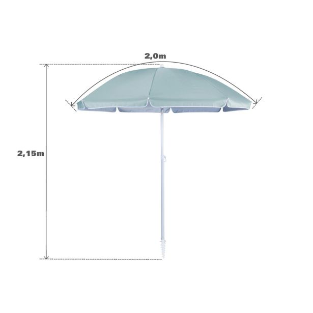 SENČNIK NATERIAL ZA PLAŽO VALI D200 ZELEN ALU, 160G