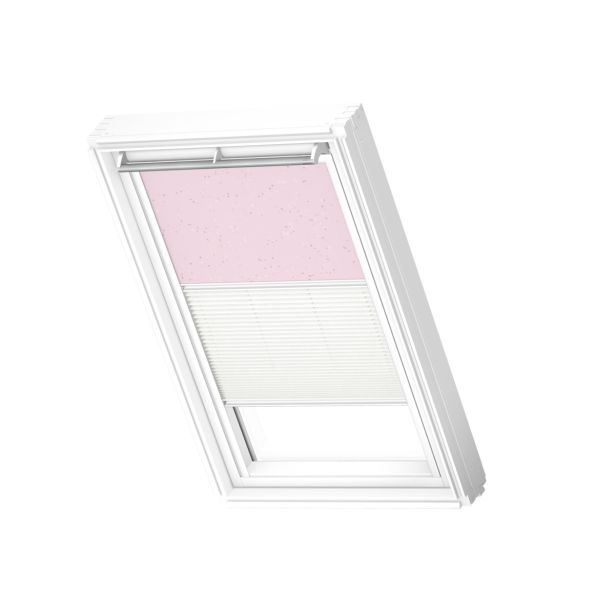 SENČILO ZA STREŠNO OKNO VELUX DFD PK08 4659SWL ROZA Z ZVEZDICAMI/BELA