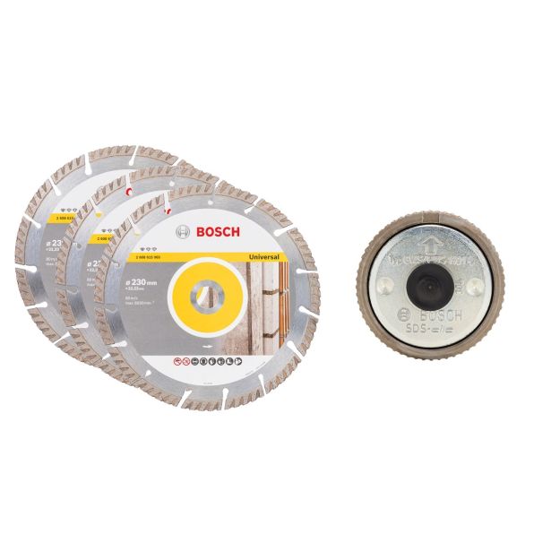 DIAMANTNA REZALNA PLOŠČA BOSCH 4-DELNI KPL 230X22.23MM + MATICA SDS CLIC M14 UNI.