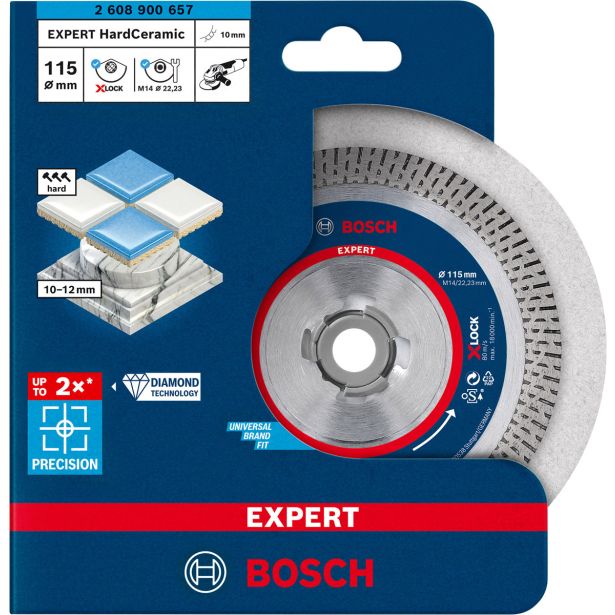 DIAMANTNA REZALNA PLOŠČA EXPERT HARDCERAMIC X-LOCK, 115 X 22,23 X 1,4 X 10 MM