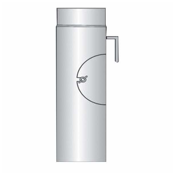 DIMNIŠKI PRIKLJUČEK ASADA CEV FI 120X1000 MM Z ODPRTINO IN ZAPIRALOM