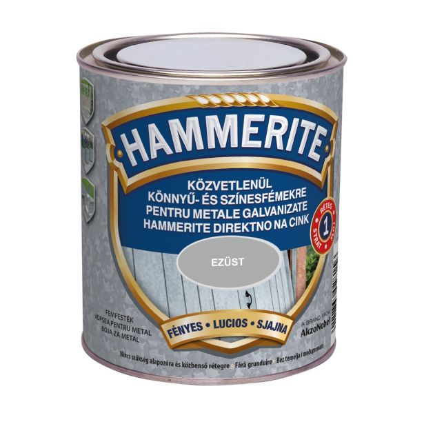 POKRIVNI PREMAZ HAMMERITE DIREKTNO NA CINK SREBRNA 0.75 L