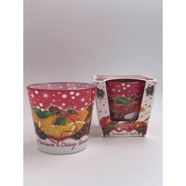 SVEČA V KOZARCU MULLER DIŠEČA POMARANČA IN CIMET