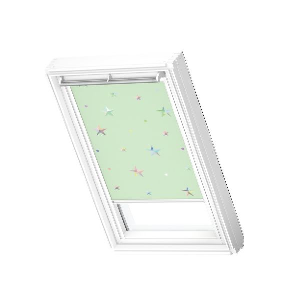SENČILO ZA STREŠNO OKNO VELUX DKL MK10 4661S SIESTA, ZELENA Z ZVEZDAMI