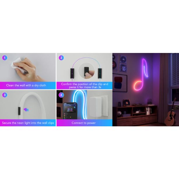 DODATEK ZA PAMETNI DOM GOVEE NEON ROPE LIGHT 2 SPONKE ZA LED TRAK 5 KOS BELE