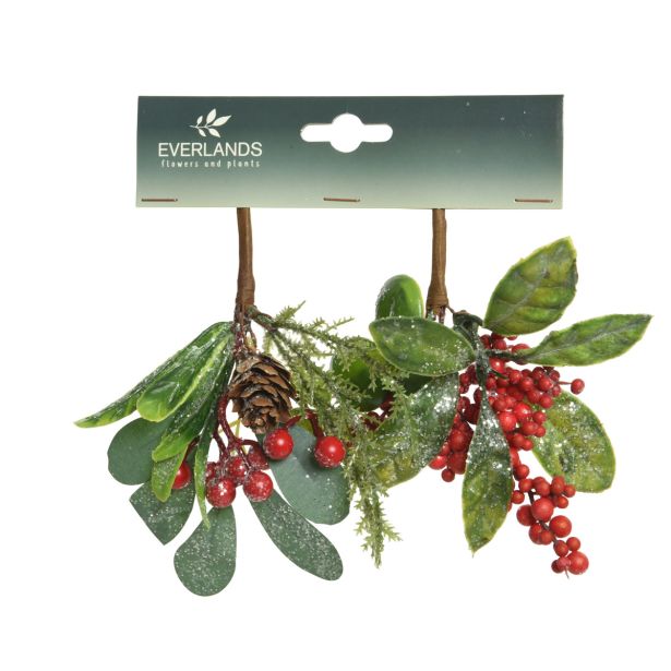 DODATEK ZA VENČEK EVERLANDS VEJICA Z JAGODAMI 15 CM 2/1