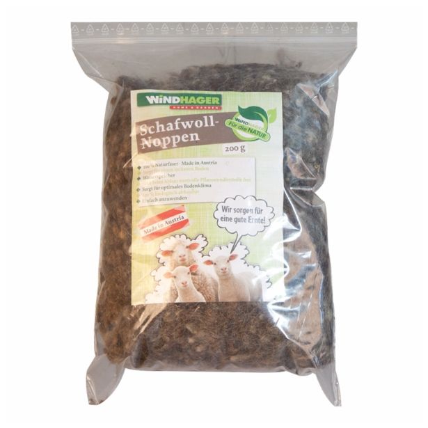 DODATEK ZA ZEMLJO WINDHAGER KOSMI IZ VOLNE, SIVI, ZA VLAŽENJE ZEMLJE, 200G