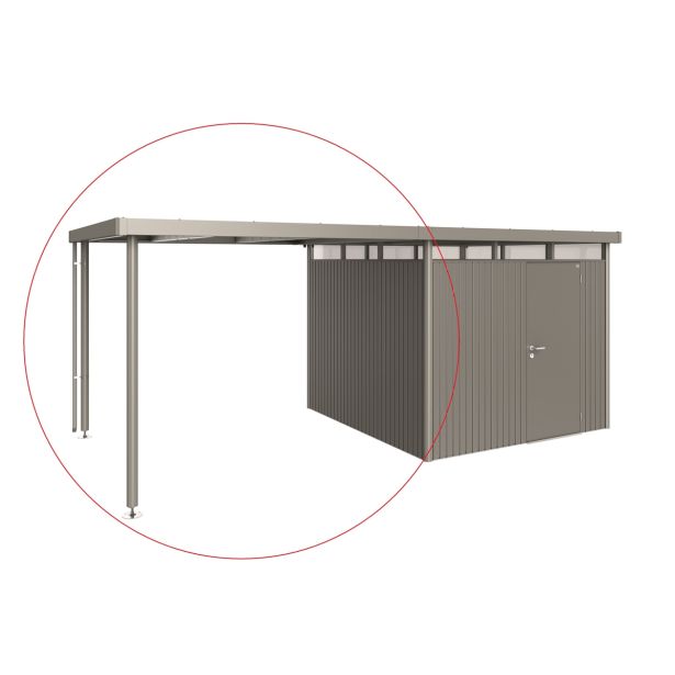 DODATKI ZA KOVINSKE HIŠKE BIOHORT STRANSKI NADSTREŠEK HIGHLINE H4 PEŠČENO SIVA