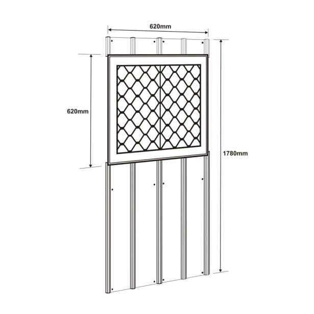DODATKI ZA KOVINSKE HIŠKE GLOBEL KOMPLET OKEN 1 SREBRNA 62 X 62 X 178 CM (WSPF)