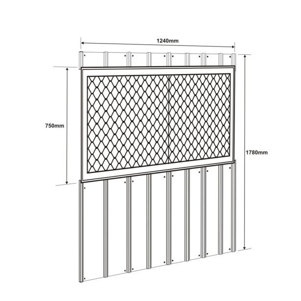 DODATKI ZA KOVINSKE HIŠKE GLOBEL KOMPLET OKEN 2 SREBRNA 124 X 75 X 178 CM (WLPF)