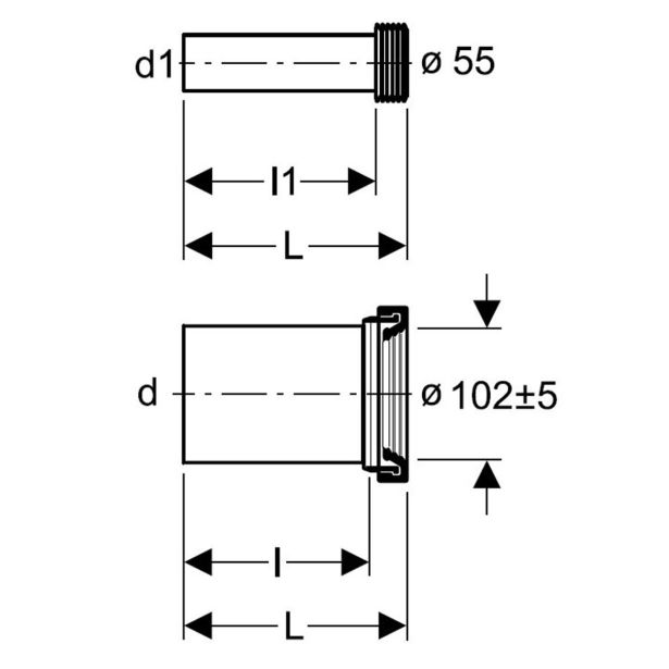DODATKI ZA SANIT.KERAMIKO GEBERIT PE PRIKLJUČNA GRN ZA STENSKI WC 90 MM