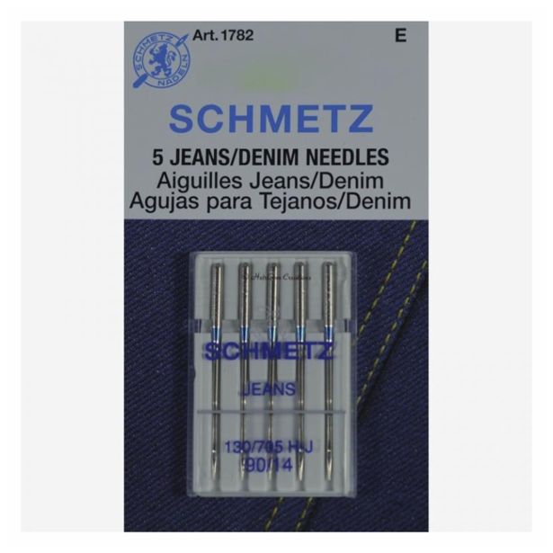DODATKI ZA ŠIVALNE STROJE SCHMETZ STROJNE IGLE JEANS/DENIM 90 5 KOS