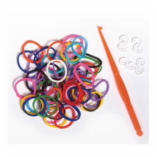 DODATKI, ORODJE ZA NAKIT RAYHER ELASTIKE LOOM BANDZ BASIC 200/1 25 ZANK 1 KVAČKA