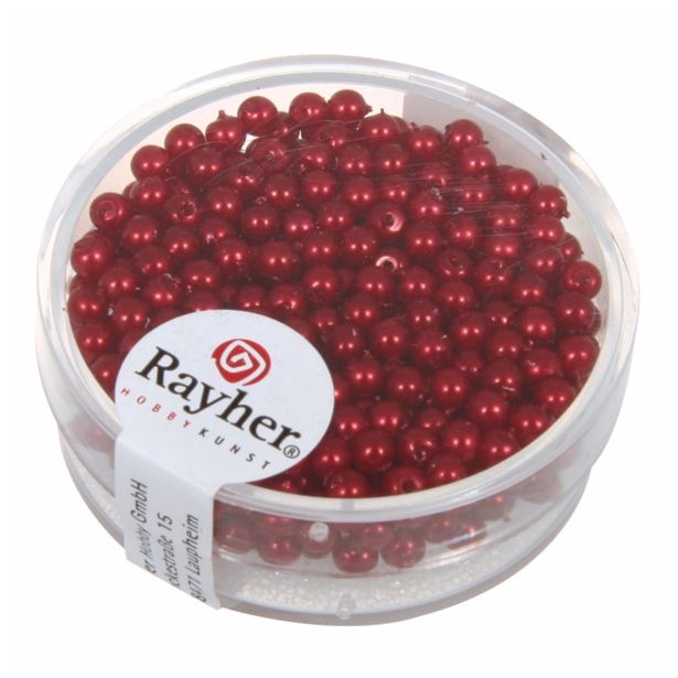 DODATKI, ORODJE ZA NAKIT RAYHER PERLE VOŠČENE, 3 MM RDEČE, 360 KOM.