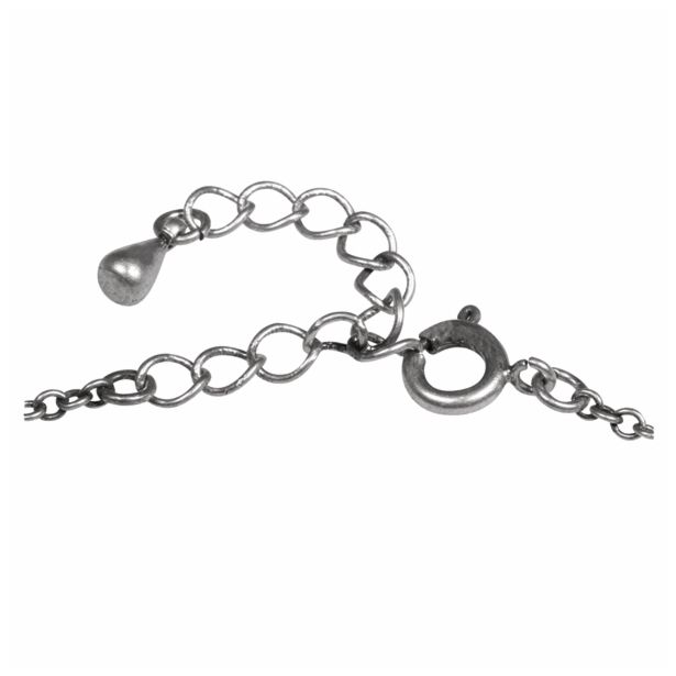 DODATKI, ORODJE ZA NAKIT RAYHER VERIŽICAZ ZAKLJUČKOM 2MM STARO SREBRO 43 CM+5 CM