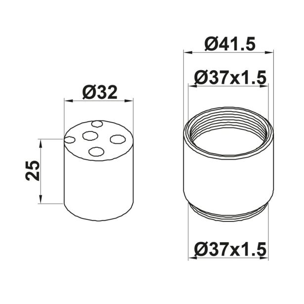 DODATNA OPREMA ZA PIPE UNITAS VGRADNI PODALJŠEK ZA PODOMETNO BATERIJO