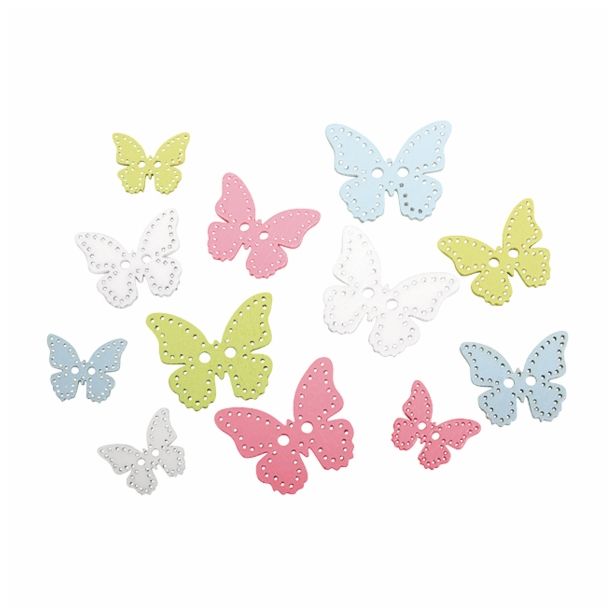 DROBNI ART.ZA USTVARJANJE RAYHER LESENI GUMBI METULJI 1.5-2.5CM, SET 24