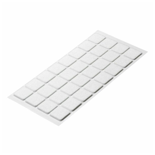 DRSNIK HETTICH DIY,SAMOLEPLJIV  25X25X2 MM, BEL SINTETIČNI FILC, V ZAVOJU JE 32 KOS