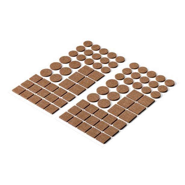 GARNITURA DRSNIKOV HETTICH DIY,SAMOLEPLJIV, RJAV SINTETIČNI FILC, V ZAVOJU JE 84 KOS