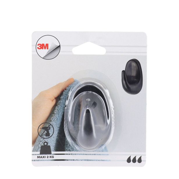 DRŽALA, STOJALA, KLJUKICE TENDANCE ČRNA KLJUKICA PVC OVALNA 3M ZA ZALEPIT