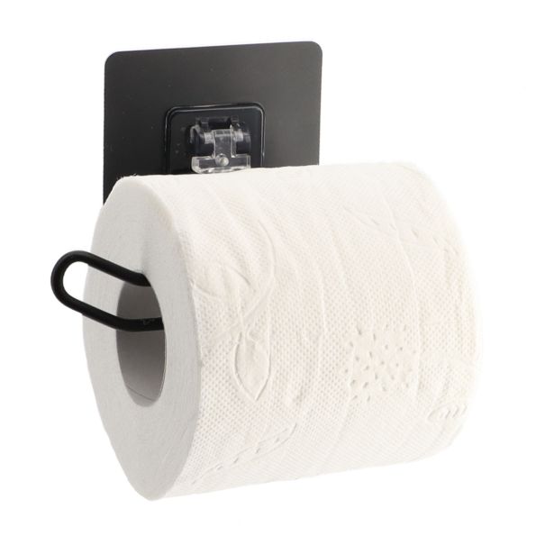 DRŽALA, STOJALA, KLJUKICE TENDANCE ČRNI NOSILEC ZA WC PAPIR INOX 3M ZA ZALEPIT