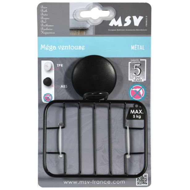 MSV DRŽALO MILA NA VAKUUM 12 X 11 X 10.3 CM KROM, ČRNA MEGA VENTOUSES