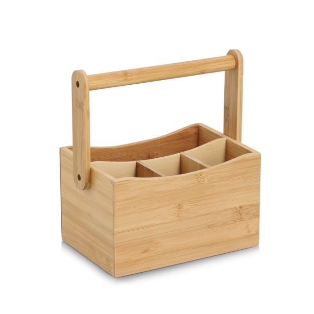 DRŽALO ZA PRIPOMOČKE Z ROČAJEM, BAMBUS FSC 100% SCS-COC-000256   21,5X14X12 / 23 CM