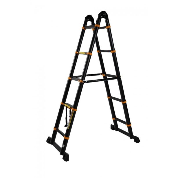 DVODELNA LESTEV 2X4 STOPNIC, TELESKOPSKA 0.9 M/3.4 M, ČRNA