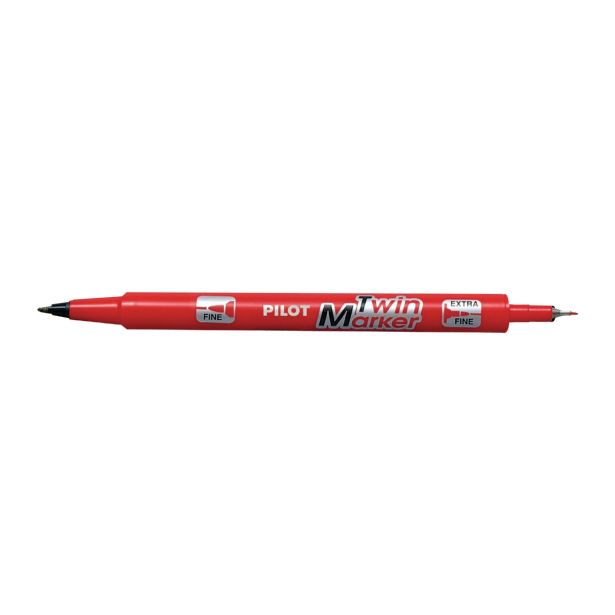MARKER PILOT Z DVOJNO KONICO, RDEČ