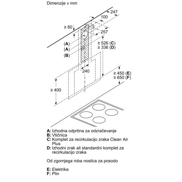 POŠEVNA STENSKA NAPA BOSCH DWK67EM60
