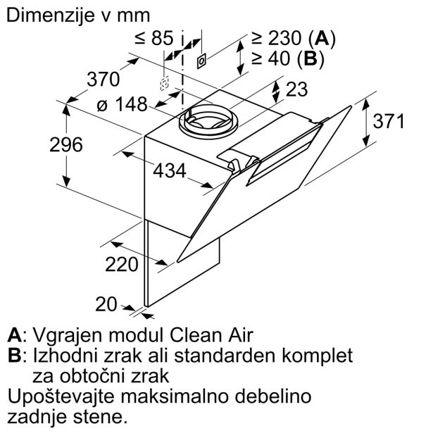 POŠEVNA STENSKA NAPA BOSCH DWK67EM60