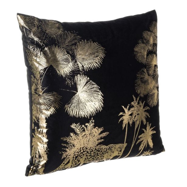 BLAZINA BIZZOTTO DŽUNGLA ČRNO ZLAT 45X45 CM