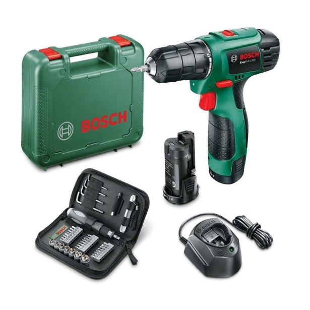 AKUMULATORSKI VRTALNIK BOSCH DIY EASYDRILL 1200 + 38-DELNI KOMPLET PRIBORA