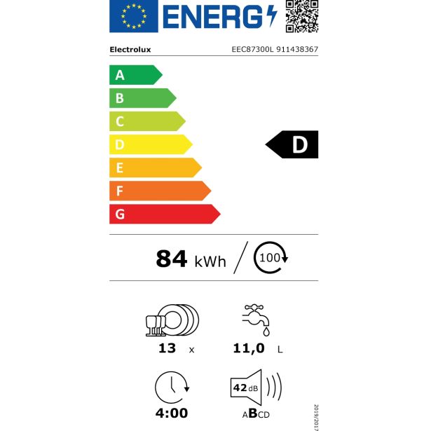 VGRADNI POMIVALNI STROJ ELECTROLUX EEC87300L