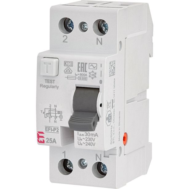ZAŠČITNO STIKALO FID ETI EFI-P2 AC 25/0.03A 2P FID
