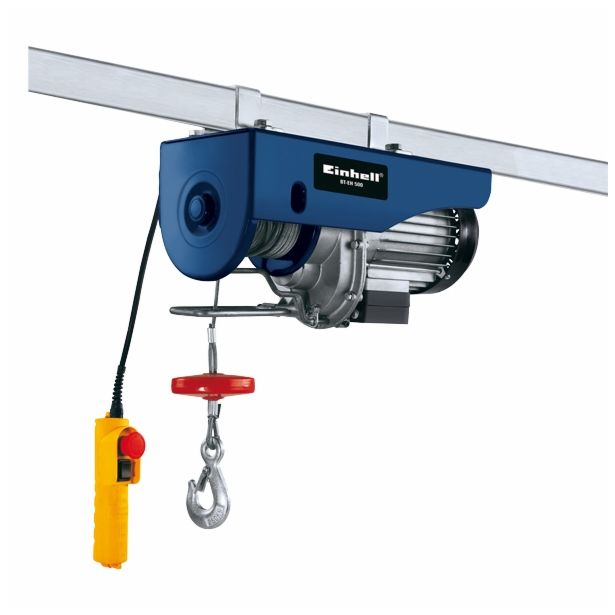 ELEKTRIČNO DVIGALO Z ŽIČNO VRVJO EINHELL 250KG/500KG, 8M/4MIN JEKLENA VRV FI 4.2 MM