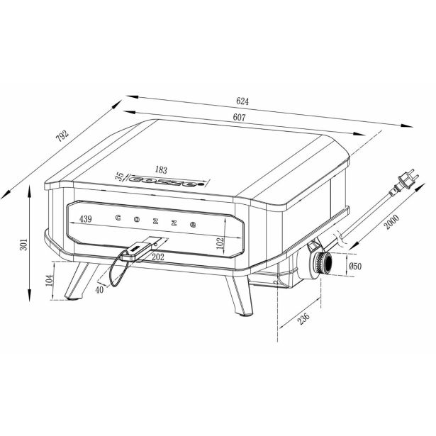 ELEKTRIČNA PEČ ZA PICO COZZE 2,2 KW 43 CM 17" (90356)