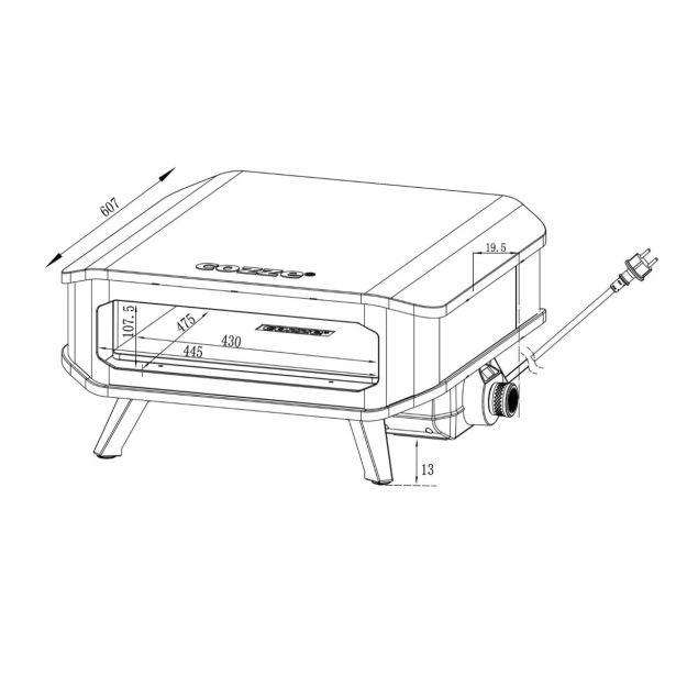 ELEKTRIČNA PEČ ZA PICO COZZE 2,2 KW 43 CM 17" (90356)
