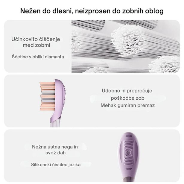 ELEKTRIČNA ZOBNA ŠČETKA OCLEAN EASE PRO SREBRNA