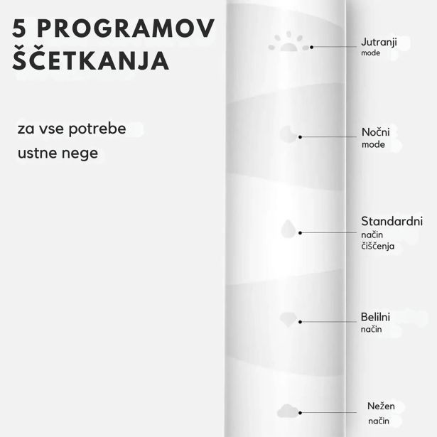 ELEKTRIČNA ZOBNA ŠČETKA OCLEAN FLOW S ČRNA, SONIČNI MOTOR