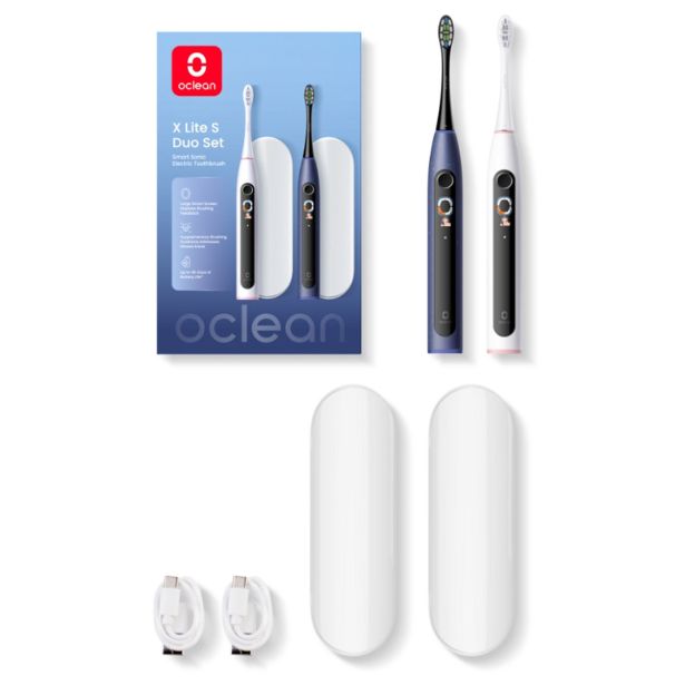 ELEKTRIČNA ZOBNA ŠČETKA OCLEAN X LITE SET DUO TEMNO MODRA+SIVA, SONIČNI MOTOR