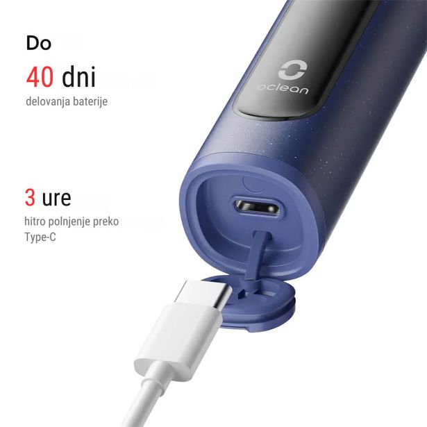 ELEKTRIČNA ZOBNA ŠČETKA OCLEAN X LITE SIVA,SONIČNI MOTOR MOTOR