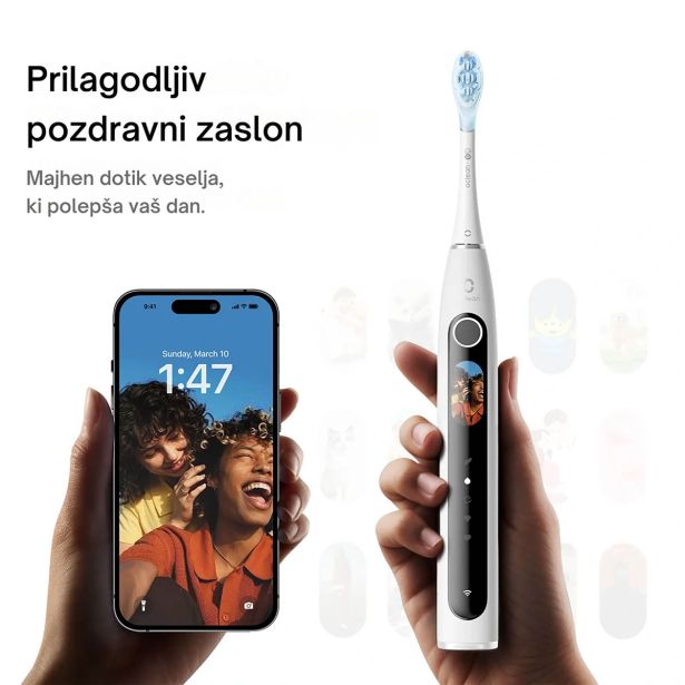 ELEKTRIČNA ZOBNA ŠČETKA OCLEAN X PRO 20 BELA, SONIČNI MOTOR