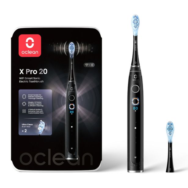 ELEKTRIČNA ZOBNA ŠČETKA OCLEAN X PRO 20 ČRNA, SONIČNI MOTOR